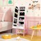 MDF Vanity Table Set with Stool and Jewelry Armoire, Full-Length Mirror